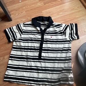 Striped polo top